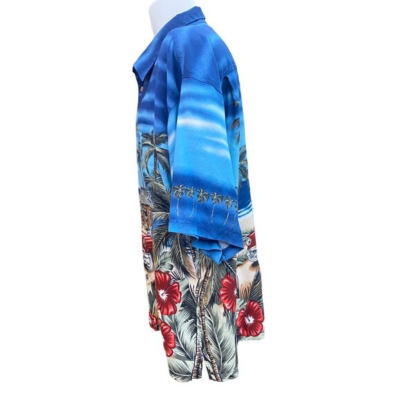 Big Dogs Hawaiian Shirt 3X  Beach Car & Palm Tree Print Rayon Fabric - Picture 8 of 11